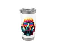 Gafas De Sol Coloridas De Arte Pop Perro Caniche Caniches Vaso térmico de acero inoxidable de doble pared