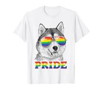 Gafas de sol con bandera arcoíris LGBT con diseño de husky siberiano, orgullo gay, LGBTQ Camiseta