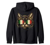 Gafas de sol con bandera italiana para amantes de los gatos de Italia Sudadera con Capucha