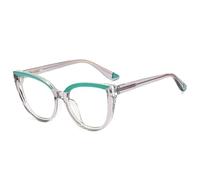 Gafas de sol con bisagra de resorte y diseño de ojo de gato para mujer, de doble color, estilo retro para hombre (verde y gris)