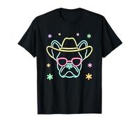 Gafas de Sol con Cara de Bulldog Vaquero Divertido Perro gráfico Occidental Camiseta