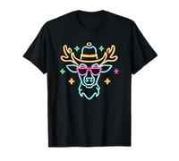 Gafas de Sol con Cara de Ciervo Vaquero Divertido gráfico Occidental Rosa Camiseta