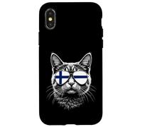 Gafas de Sol con Cara de Gato, Bandera de Finlandia Carcasa para iPhone X/XS