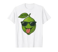 Gafas de Sol con Cara de Lima y Lengua Divertida Camiseta gráfica económica, Hombre, Blanco, M