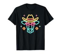 Gafas de Sol con Cara de Vaca de Vaquero Divertido gráfico Occidental Rosa Camiseta