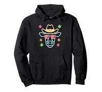 Gafas de Sol con Cara de Vaca de Vaquero Divertido gráfico Occidental Rosa Sudadera con Capucha