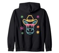 Gafas de Sol con Cara de Vaca de Vaquero Divertido gráfico Occidental Rosa Sudadera con Capucha