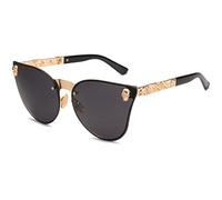 Gafas de sol con diseño de calavera para mujer, estilo vintage, de gran tamaño, sin montura, Rojo, talla nica