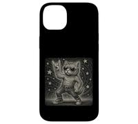 Gafas de sol con diseño de gato, música rock, divertidas, retro, cuernos Carcasa para iPhone 14 Plus