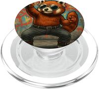 Gafas de sol con diseño de panda rojo, música rock, divertidas, retro, cuernos PopSockets PopGrip para MagSafe