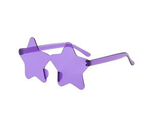 Gafas de sol con forma de estrella - Gafas de sol sin montura | de disfraz festivo - para uso diario, playa, cumpleaños, festivales de música, conciertos, eventos, morado, Se référer au descriptif