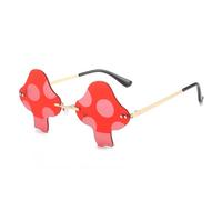 Gafas de sol con forma de hongo para mujer, con personalidad, para fiestas, Halloween, viajes, a la moda, rosso, One Size