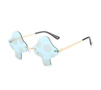Gafas de sol con forma de hongo para mujer, con personalidad, para fiestas, Halloween, viajes, a la moda, azul celeste, One Size
