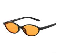 Gafas de sol con marco ovalado para mujer, protección UV400, ligeras, flexibles, diseño retro, gafas de moda para viajes, conducción, uso al aire libre, para champán, equipo de vacaciones (negro +
