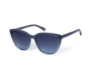 Gafas de sol con montura completa de acetato orgánico en color azul degradado con lentes grises con protección UV, para mujer Botaniq