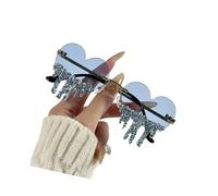 Gafas de sol con patrón de lágrimas de corazón, modernas, sin montura, adecuadas para festivales de música, estilos urbanos, gafas de sol