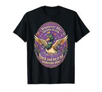 Gafas de Sol Cool Duck con Cita lo Que Sea Que la Vida te Lance Humor Camiseta gráfica económica
