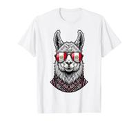Gafas de Sol Cool Llama Peru Camiseta gráfica económica, Hombre, Blanco, S