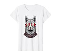 Gafas de Sol Cool Llama Peru Camiseta gráfica económica, Mujer, Blanco, XL