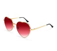 Gafas de Sol Corazón para Mujer Gafas de Sol Forma Corazón Marco Metal Love Style para Mujer Protección UV400