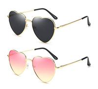Gafas de Sol Corazón para Mujer Gafas de Sol Forma Corazón Marco Metal Love Style para Mujer Protección UV400