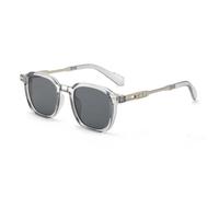 Gafas de sol cuadradas clásicas negras para hombre y mujer, estilo moderno, ligeras, con detalles metálicos en las patillas, ideales para conducir al aire libre y para uso diario. Modelo C4. Tall