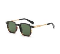 Gafas de sol cuadradas clásicas negras para hombre y mujer, estilo moderno, ligeras, con detalles metálicos en las patillas, ideales para conducir al aire libre y para uso diario. Modelo C1. Tall