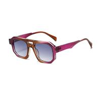 Gafas de sol cuadradas de doble puente para mujer, lentes de sol degradados, marco de lente transparente, retro, punk, UV400