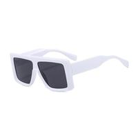 Gafas de sol cuadradas de gran tamaño a la moda para mujer, gafas de sol con montura grande vintage para hombre, gafas UV400, BLANCO, talla única