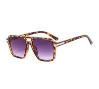 Gafas de sol cuadradas de gran tamaño con doble puente para mujer, con protección UV400, estilo retro, con remaches, color verde oscuro, para ir de compras, viajar, ir a la playa, ir de fiesta o anda