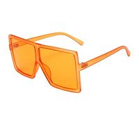 Gafas de sol cuadradas de gran tamaño para mujeres y hombres, estilo retro de los años 70, estilo de parte superior plana, grandes tonos negros, a la moda, Orange