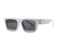 Gafas de sol cuadradas de gran tamaño retro UV400, gafas de sol clásicas de lujo a la moda para hombres y mujeres, gafas de sol de tendencia con montura grande, gafas de sol estilo punk, blanco y gri