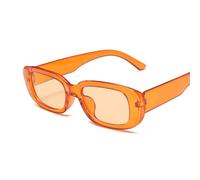 Gafas de sol cuadradas para mujer, de viaje, pequeñas, rectangulares, de moda, vintage, UV400, naranja, 1