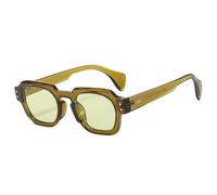 Gafas de sol cuadradas para mujer, moda, lentes transparentes tipo océano, UV400, estilo vintage, con remaches, estilo punk, para ir de compras, viajar, playa, fiestas, ciclismo, color verde oliva, t