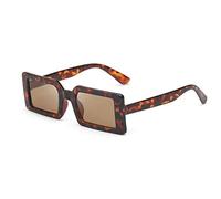 Gafas de sol cuadradas pequeñas para hombres y mujeres, rectangulares, modernas, retro, protección solar (copos de té de flor de frijol), Copos de té de flor de frijol, Talla única