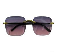 Gafas de sol cuadradas protectoras UV400 sin montura para mujer con opciones de lentes degradadas y diseño moderno de marco cuadrado para un ajuste que complementa la cara (A)