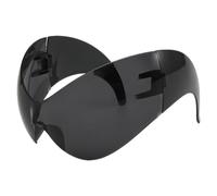 Gafas de sol de ABS, sin montura, protección UV400, visera futurista HD, lentes de bloqueo de deslumbramiento, para , festivales de música, clubes, eventos, escenarios, viajes, etc, Black