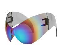 Gafas de sol de ABS, sin montura, protección UV400, visera futurista HD, lentes de bloqueo de deslumbramiento, para , festivales de música, clubes, eventos, escenarios, viajes, etc, colorido