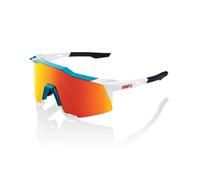 Gafas de sol de ciclismo 100% SPEEDCRAFT Sport Performance (bora metαlico brillante/blanco mate - lentes multicapa rojo espejo)