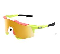 Gafas de sol de ciclismo 100% SPEEDCRAFT Sport Performance MATE LAVADO AMARILLO NEÓN Flash Gold Mirror
