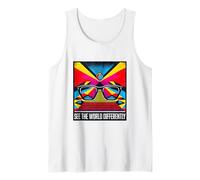 Gafas de Sol de Colores Diferentes para concienciación sobre el Autismo Camiseta sin Mangas