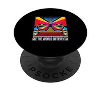 Gafas de Sol de Colores Diferentes para concienciación sobre el Autismo PopSockets PopGrip Adhesivo