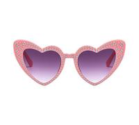 Gafas de sol de corazón para mujer, gafas de sol de amor, gafas de sol de protección de ojos brillantes brillantes | Gafas de sol lindas retro de moda para uso diario, fiesta del me, rosa, Se référer