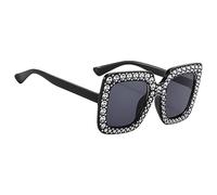 Gafas de sol de diamantes de imitación para mujer, sombra, marco cuadrado de gran tamaño, gafas de sol de | Niñas al aire libre en la playa vacaciones vacaciones uso diario de gafas