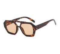 Gafas de sol de diseño de lujo con lentes de colores para mujer, gafas de sol vintage UV400, Té de leopardo