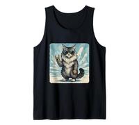 Gafas de sol de gato del bosque noruego, música rock, divertidas, retro Camiseta sin Mangas