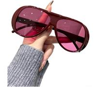 Gafas de sol de gran tamaño para mujer, diseño retro, filtro UV400, irrompible, material PC, asiento cómodo para actividades al aire libre, vacaciones, fiestas, gafas de sol retro (D)