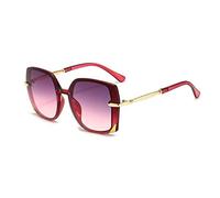 Gafas de Sol de la Pierna de Metal de Gran tamaño para Mujeres Gafas de Sol en el té Doble del Marco de té