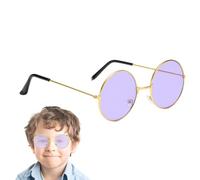 Gafas de sol de los años 70, lentes de sol redondos retro con lente de color pequeño, gafas de colores vintage para hombres y mujeres, accesorios de fiesta de disfraces, tonos de moda para festivales