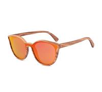 Gafas de sol de madera de bambú para mujer, polarizadas, UV400, para conducir, estilo vintage, color naranja, con estuche de madera.